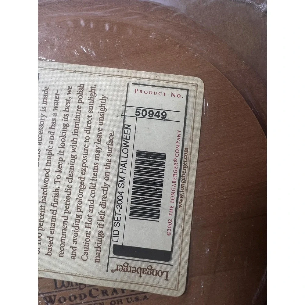 Longaberger 2004 Small Halloween WoodCrafts Lid Set NEW Sealed Basket Wood Rare